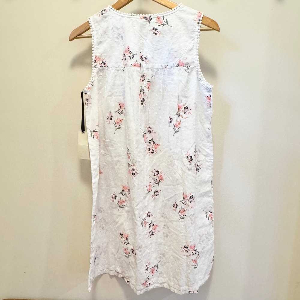 Marisa Christina Vintage 90s NWT Cotton Swiss Dot Floral Nightgown White Small - Picture 6 of 6